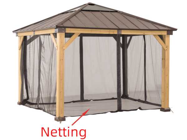 Netz für Zedernholz-Gazebo 273 cm x 273 cm