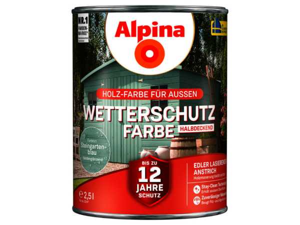 Wetterschutzfarbe halbdeckend Steingartenblau