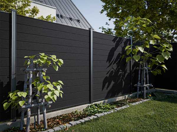Bohlenset Premium für WPC-Steckzaunsystem Charcoal