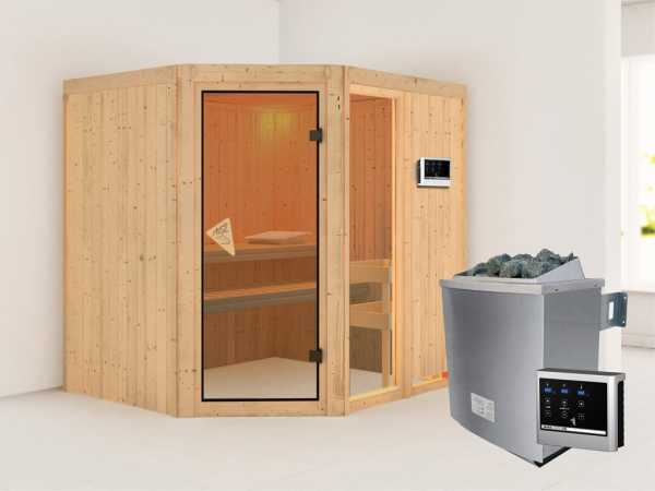 Sauna Systemsauna Fiona 2 inkl. 9 kW Saunaofen ext. Steuerung