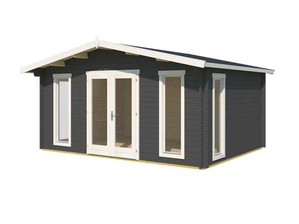 Gartenhaus Blockbohlenhaus Elgin 44 Set Silber 44 mm carbongrau