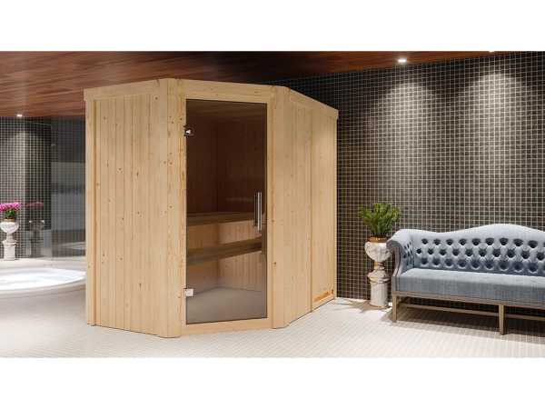 Sauna Systemsauna Carin, inkl. 9 kW Ofen mit integrierter Steuerung