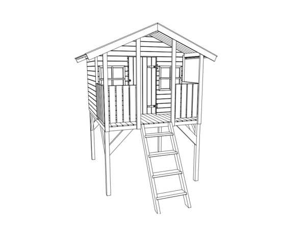 Stelzenhaus Toby inkl. Rutsche rot