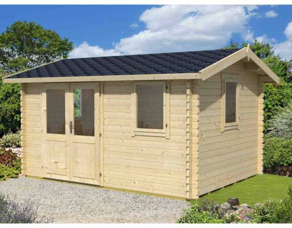 Gartenhaus Blockbohlenhaus Devonshire 43 44 mm naturbelassen