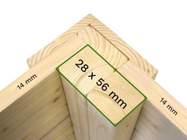 Gartenhaus Sylta 1 14 mm natur