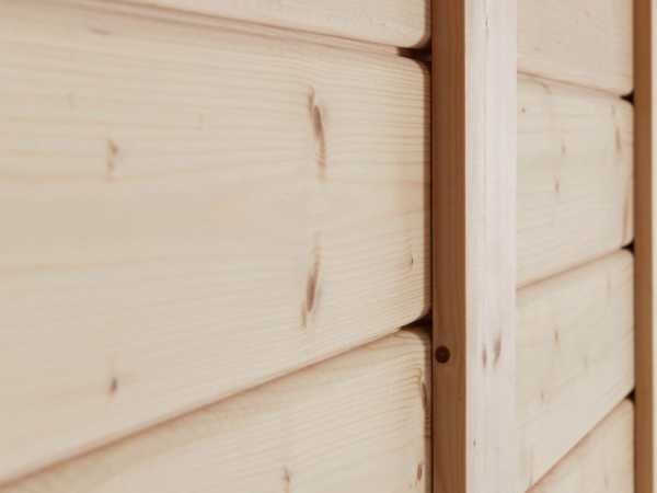 Gartenhaus Marksburg 2 mit Anbau 14 mm natur