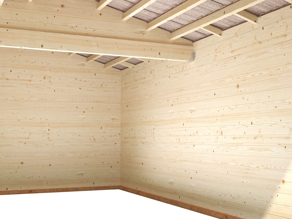 Garage Tomas 19,2 m² mit | | Garagen Einzelgaragen mm Gartenbauten Sektionaltor | 34 & transparent | tauchimprägniert | Garagentore Garten Holzprofi24