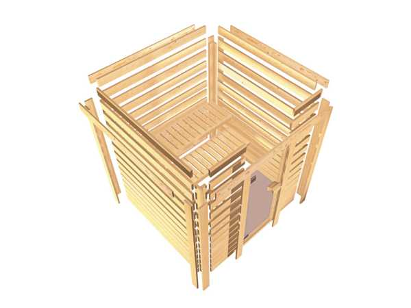 Karibu Massivholzsauna Sophie 3