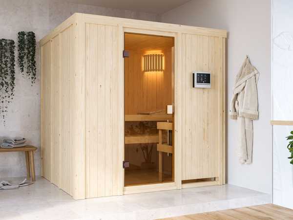 Sauna Systemsauna Tromsö, inkl. 9 kW Ofen mit externer Steuerung