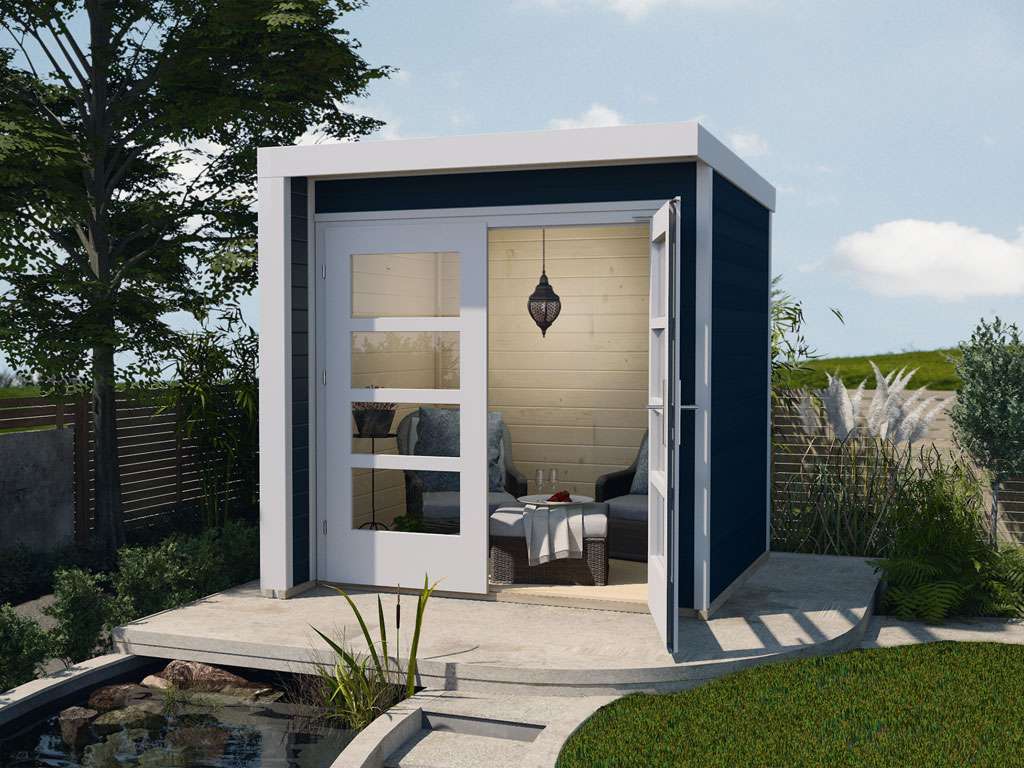 Gartenhaus Designhaus 262 A 21 mm anthrazit lasiert Moderne