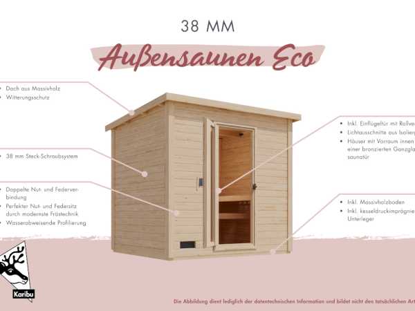 Saunahaus Hytti 3 SET naturbelassen
