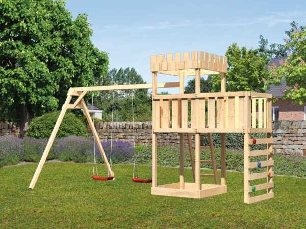 Spielturm Ritterburg Löwenherz SET naturbelassen