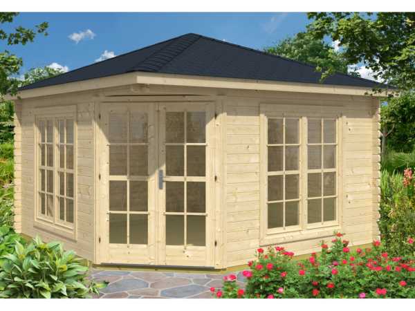 Gartenhaus Blockbohlenhaus Victoria C 40 mm naturbelassen