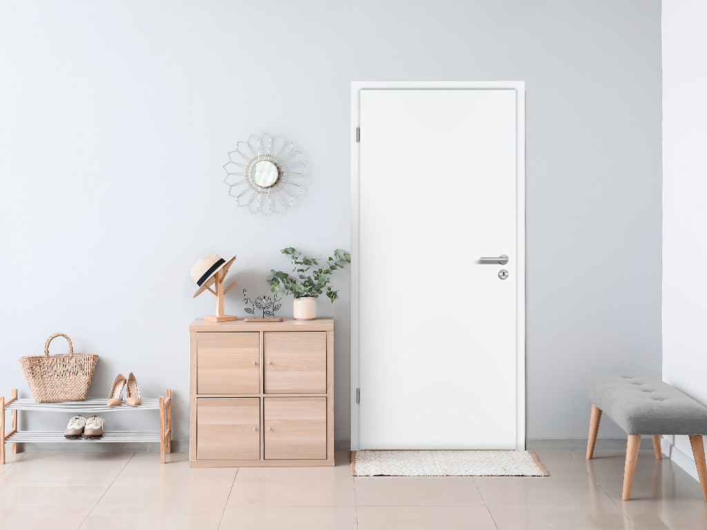 Wohnungseingangstür CPL RAL 9016 Premium Weißlack, Schallschutzklasse 2, Klimaklasse 3