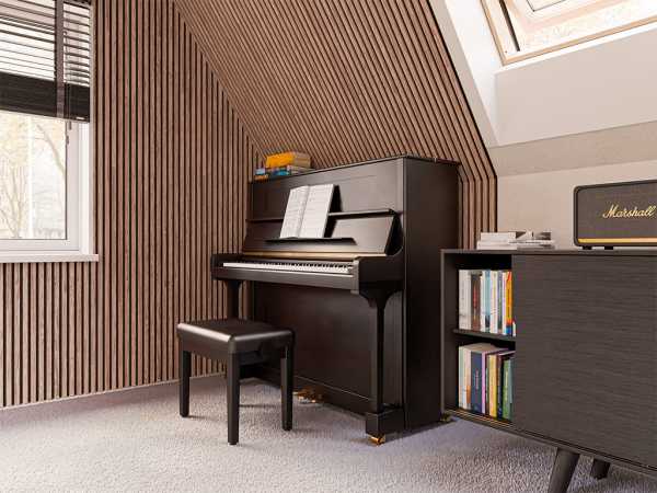 Akustikpaneele Wandverkleidung Walnut 240 cm Filz schwarz