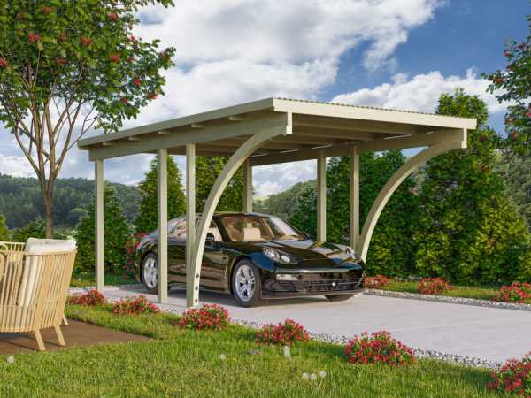 Carport Einzelcarport 1 ECO inkl. 2 Einfahrtsbögen