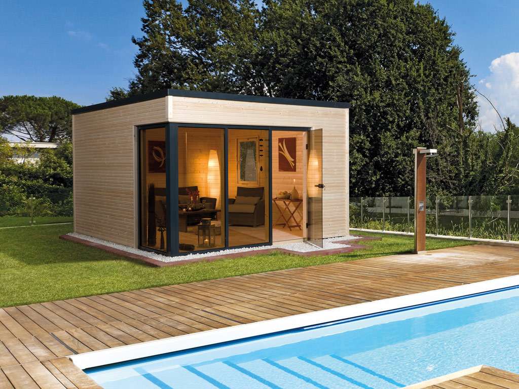 Gartenhaus Designhaus Cubilis Gr. 1 45 mm naturbelassen Moderne