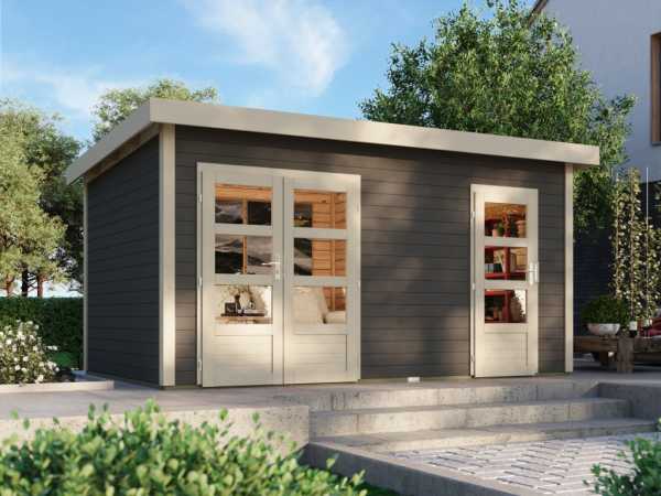 Gartenhaus Mittelwandhaus Mattrup 28 mm terragrau