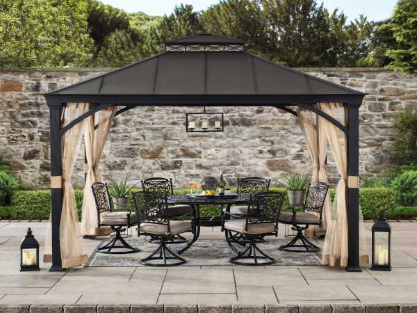 Stahl-Gazebo TORRE – 324 cm x 385 cm