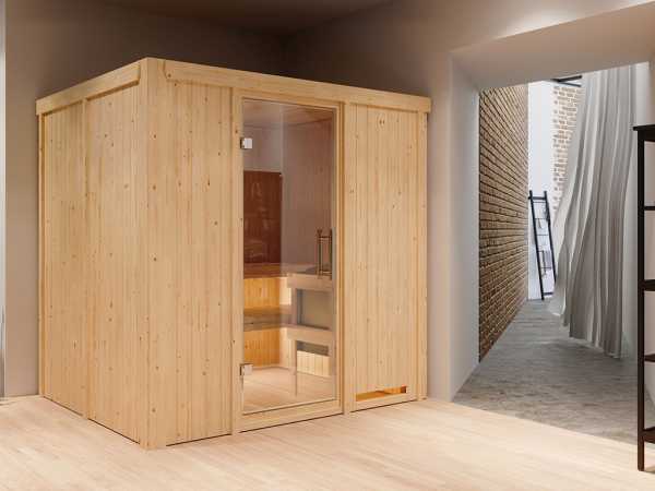 Sauna Systemsauna Sodin, inkl. 9 kW Ofen mit externer Steuerung