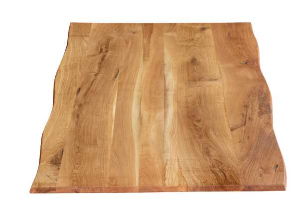 Tischplatte mit Waldkante aus Eiche