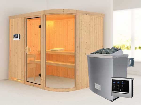 Sauna Systemsauna Parima 4 inkl. 9 kW Saunaofen ext. Steuerung