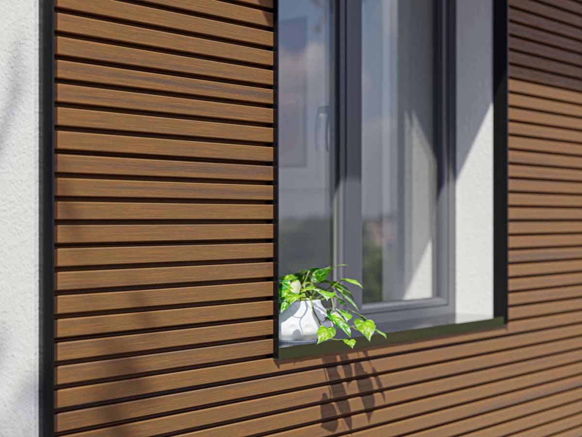 WPC 5fach Rhombusprofil R201, Sandalwood WPCFassaden