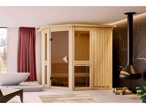 Sauna Amelia 2 SET mit Ofen 9 kW, integrierter Steuerung