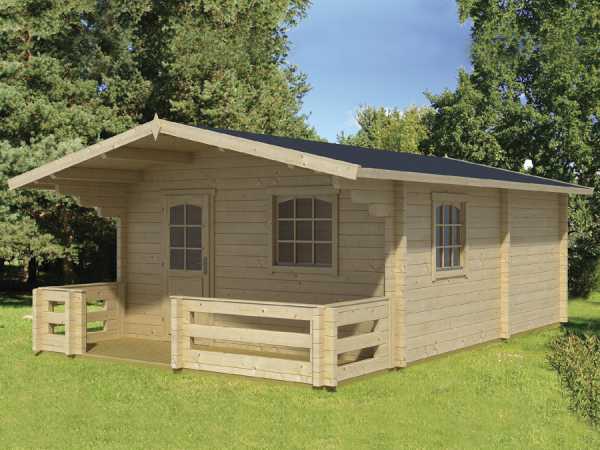 Gartenhaus Blockbohlenhaus Elba 70 70 mm naturbelassen Alle