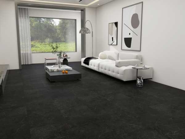 Vinylboden Premium Klickvinyl Schiefer Anthrazit Fliese