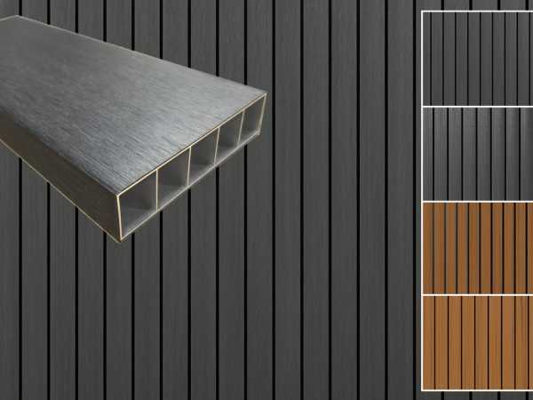 Sonnenbrecher - Fassadenprofil WPC Sonnenschutz Co extrudiert Charcoal