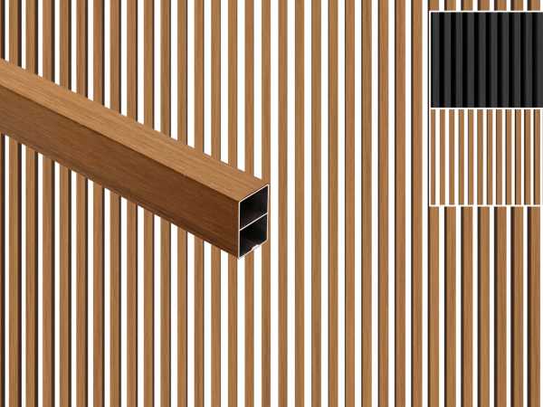 Sonnenbrecher - Fassadenprofil WPC Sonnenschutz Co extrudiert Teak