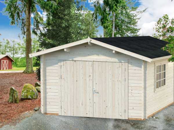 Garage Roger 19,0 m² mit Holztor 44 mm naturbelassen
