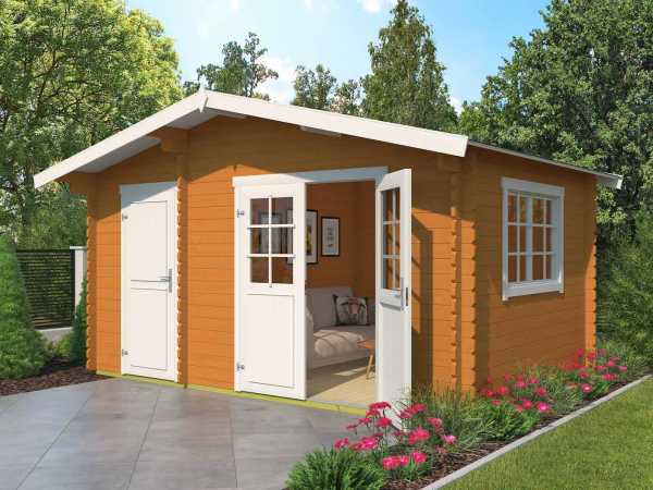 Gartenhaus Blockbohlenhaus Keila 34 34 mm eiche