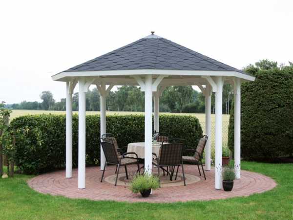 Pavillon Kreta 8-XL Grundbauset naturbelassen