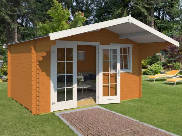 Gartenhaus Blockbohlenhaus Orlando 40 40 mm eiche