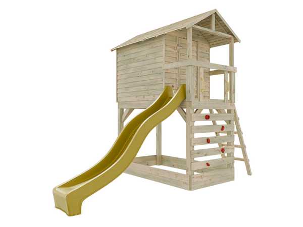 Stelzenhaus Luis kesseldruckimprägniert inkl. Rutsche gelb