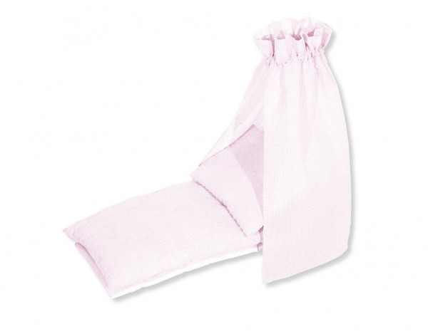 Bettzeug für Puppenwiegen "Vichy-Karo rosa"