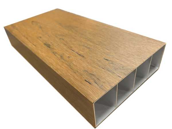 Sonnenbrecher WPC Beschattungsprofil Co extrudiert Teak
