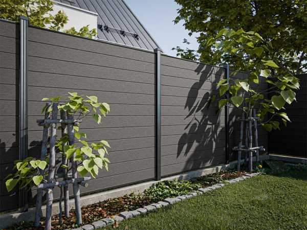 Bohlenset Premium für WPC-Steckzaunsystem Antique