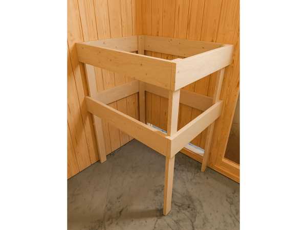 Sauna Systemsauna Siirin mit Dachkranz, inkl. 9 kW Ofen mit externer Steuerung