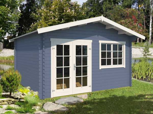 Gartenhaus Blockbohlenhaus Montana 2 40 mm taubenblau