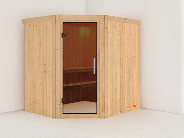 Systemsauna Siirin graphit Ganzglastür