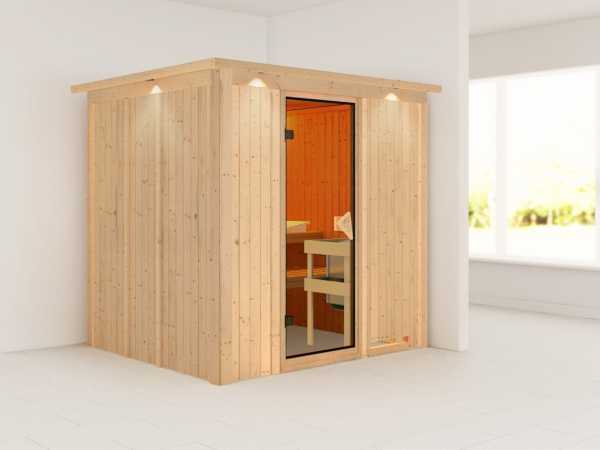 Sauna Systemsauna Daria mit Dachkranz