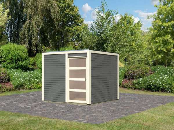 Gartenhaus Qubic 2 CLASSIC 19 mm terragrau