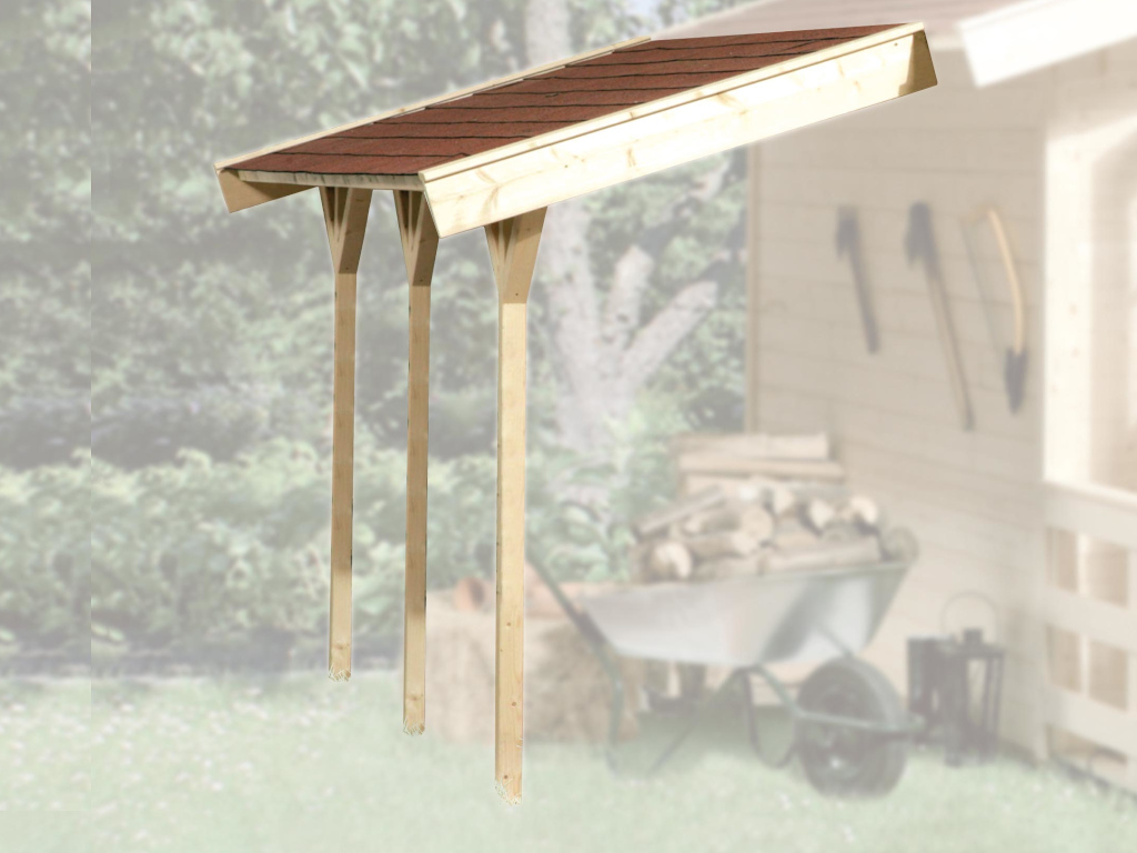 Schleppdach für eine Wandstärke von 28 + 45 mm GartenhausAnbaudächer