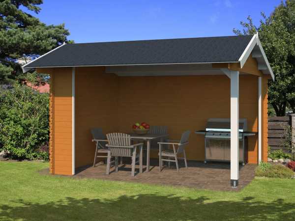 Gartenhaus Blockbohlenhaus Kirian 300 28 mm eiche