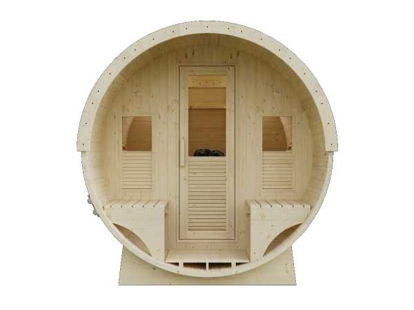 Fasssauna Augusta Fichte Ganzglastür