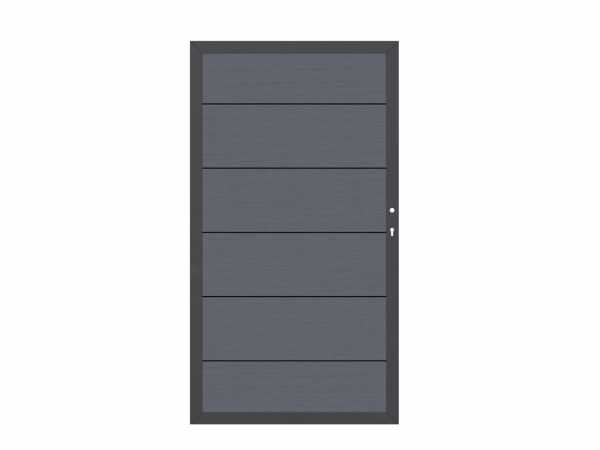 Tor SYSTEM WPC XL Anthrazit-Anthrazit mit Metallrahmen
