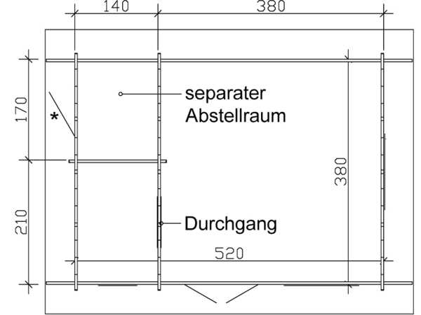 Gartenhaus Blockbohlenhaus Esbjerg 1 45 mm naturbelassen